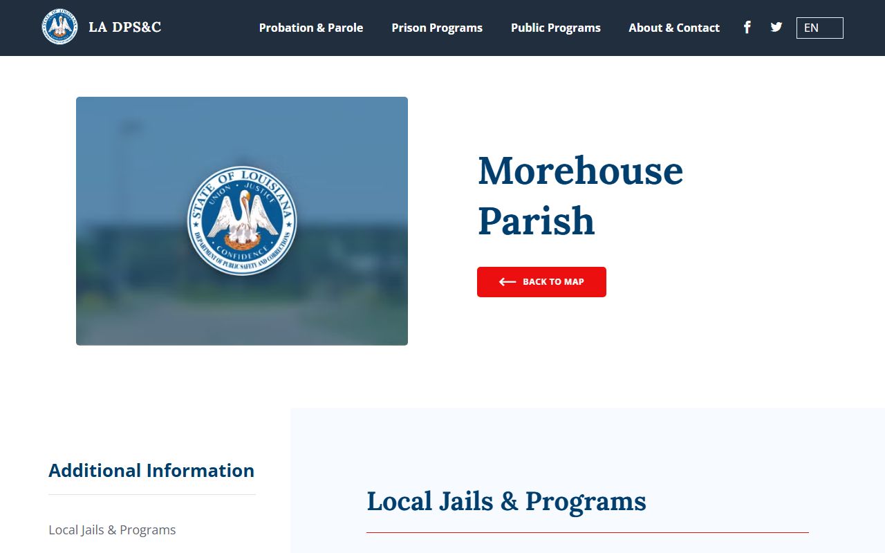 Morehouse Parish Transitional Work Program DPS&C resident listing